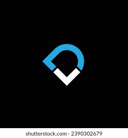 DV or VD abstract letter design. Outstanding professional business awesome artistic branding company different colors illustration logo.