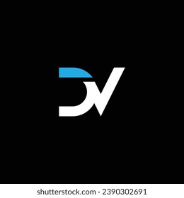 DV or VD abstract letter design. Outstanding professional business awesome artistic branding company different colors illustration logo.