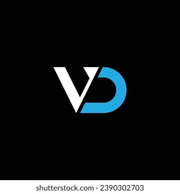 Abstraktes Briefdesign in DV oder VD. Hervorragendes professionelles Unternehmen fantastische künstlerische Branding-Unternehmen verschiedene Farben Illustration Logo.