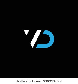 DV or VD abstract letter design. Outstanding professional business awesome artistic branding company different colors illustration logo.