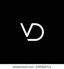 DV or VD abstract letter design. Outstanding professional business awesome artistic branding company different colors illustration logo.