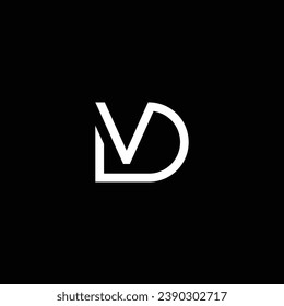 Abstraktes Briefdesign in DV oder VD. Hervorragendes professionelles Unternehmen fantastische künstlerische Branding-Unternehmen verschiedene Farben Illustration Logo.