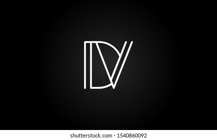 DV VD initial based letter icon logo Unique modern creative elegant geometric fashion brands black and white color