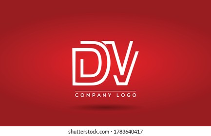 DV or VD  Letter Design Logo Logotype Icon Concept  and Classic Elegant Style Look Vector Illustration.