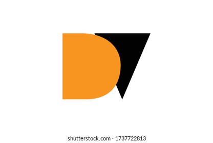 DV or VD Letter Initial Logo Design, Vector Template