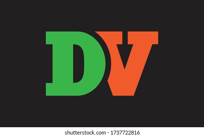 Diseño de logotipo inicial de carta DV o VD, plantilla de vector