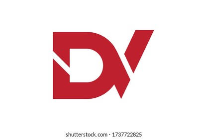 DV or VD Letter Initial Logo Design, Vector Template