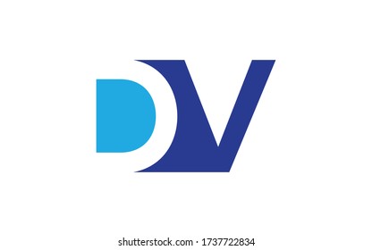 DV or VD Letter Initial Logo Design, Vector Template