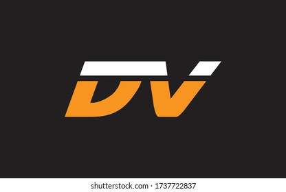 DV or VD Letter Initial Logo Design, Vector Template