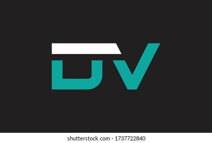 DV or VD Letter Initial Logo Design, Vector Template