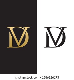 dv vd logo initial luxury premium design icon
