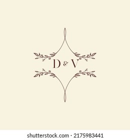 DV wedding initial logo letters in high quality professional design that will print well across any print media