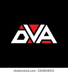 DVA triangle letter logo design with triangle shape. DVA triangle logo design monogram. DVA triangle vector logo template with red color. DVA triangular logo Simple, Elegant, and Luxurious design.