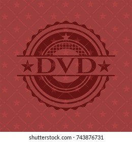 DVD badge with red background