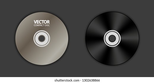 DVD Blank - Front And Back - Vector Illustration - Isolated On Black Background