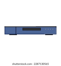 dvd blu ray player cartoon. technology video, equipment cd dvd blu ray player sign. isolated symbol vector illustration