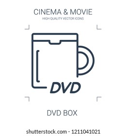 dvd box icon. high quality line dvd box icon on white background. from cinema collection flat trendy vector dvd box symbol. use for web and mobile