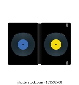 DVD case and disk on white background