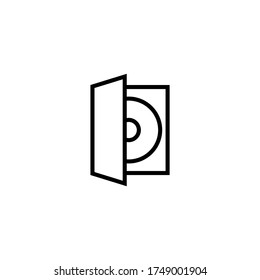dvd case icon in black line style icon, style isolated on white background