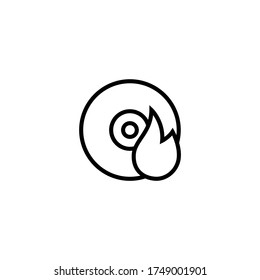 DVD / CD burn glyph icon in black line style icon, style isolated on white background