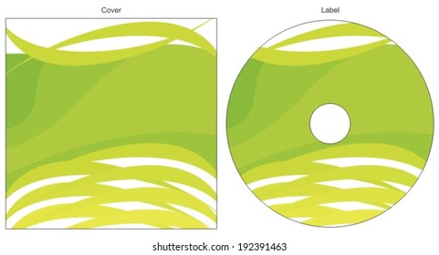 DVD / CD cover and label, yellow and green patterns