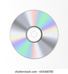 DVD или CD диск. Сине-лучевой технологии векторная иллюстрация. Музыкальные звуковые данные.