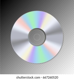 DVD or CD disc. Blue-ray technology vector illustration. Music sound data information.