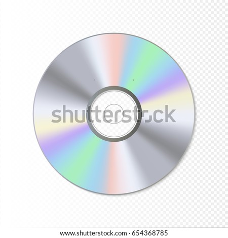 DVD or CD disc. Blue-ray technology vector illustration. Music sound data.