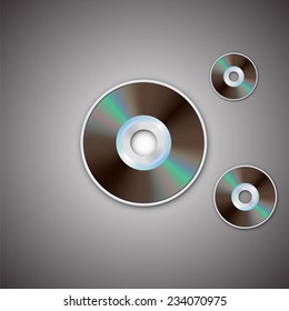 DVD and CD disc. Computer disks. Realistic image. Made in vector illustration