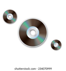 DVD and CD disc. Computer disks. Realistic image. Made in vector illustration