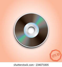 DVD and CD disc. Computer disks. Realistic image. Made in vector illustration