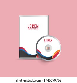 Dvd or cd disc label design template, dvd case Isolated, Vector realistic isolated disk, dvd  box and disc mockup.
