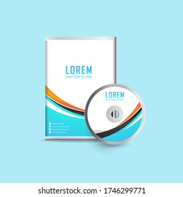 Dvd or cd disc label design template, dvd case Isolated, Vector realistic isolated disk, dvd  box and disc mockup.