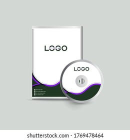 Dvd or cd disc label design template, dvd case Isolated, Vector realistic isolated disk, dvd  box and disc mockup.