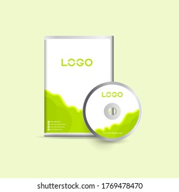 Plantilla de diseño de etiqueta de disco Dvd o cd, caso dvd aislado, disco aislado vector realista, caja dvd y simulación de disco.