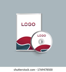 Dvd or cd disc label design template, dvd case Isolated, Vector realistic isolated disk, dvd  box and disc mockup.