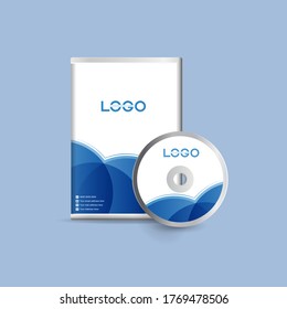 Dvd or cd disc label design template, dvd case Isolated, Vector realistic isolated disk, dvd  box and disc mockup.