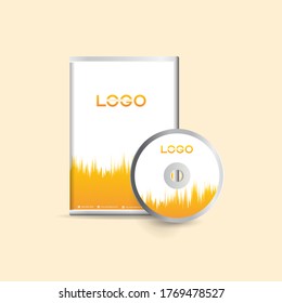 Plantilla de diseño de etiqueta de disco Dvd o cd, caso dvd aislado, disco aislado vector realista, caja dvd y simulación de disco.