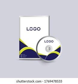 Dvd or cd disc label design template, dvd case Isolated, Vector realistic isolated disk, dvd  box and disc mockup.
