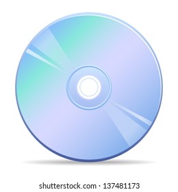 Dvd or Cd disk or Blue ray disk - icon isolated on white background. Vector.