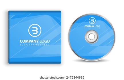  DVD and CD disk and cover Computer software package vector illustration.