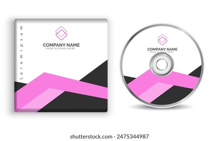  DVD and CD disk and cover Computer software package vector illustration.