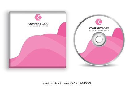  DVD and CD disk and cover Computer software package vector illustration.