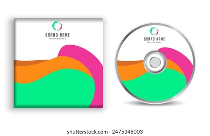  DVD and CD disk and cover Computer software package vector illustration.