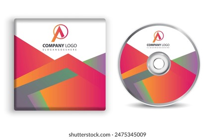  DVD and CD disk and cover Computer software package vector illustration.