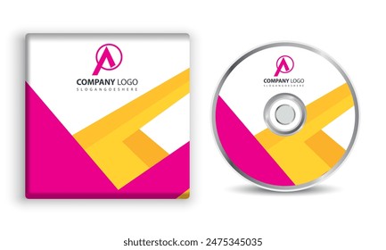  DVD and CD disk and cover Computer software package vector illustration.