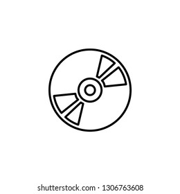 DVD or CD Line Icon In Flat Style Vector Icon For Apps, UI, Websites. Black Icon Vector Illustration.