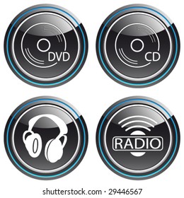 DVD, CD, radio, headspeaker - buttons
