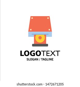 Dvd, CDROM, Data Storage, Disk, Rom Business Logo Template. Flat Color