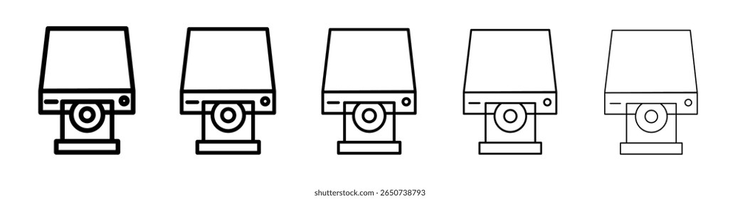 Dvd CDROM disc icon flat illustration set logo